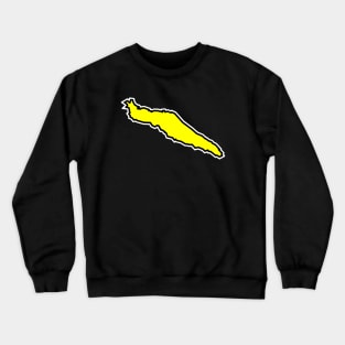 Texada Island Bright Yellow Outlined Silhouette - Simple and Colourful - Texada Island Crewneck Sweatshirt